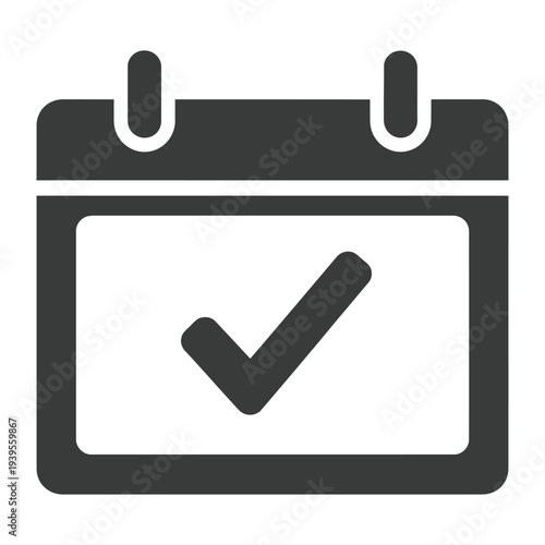 A calendar icon with a checkmark indicating a confirmed or completed event