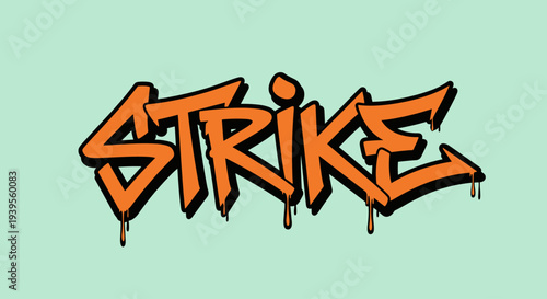 Graffiti Style Orange Strike Text Design.