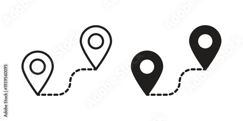 Route icon collection with multiple styles. EPS10