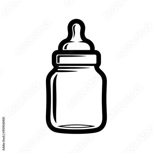 Baby Bottle Icon - Simple Outline Vector Illustration