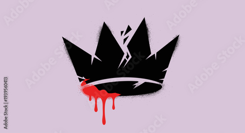 Black Crown with Red Liquid Dripping Down.