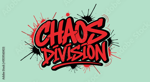 Graffiti Style Chaos Division Text Logo.