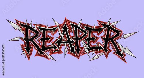 Gothic Reaper Text with Sharp Edges.
