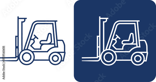 Blue and white forklift side by side vehicle machine