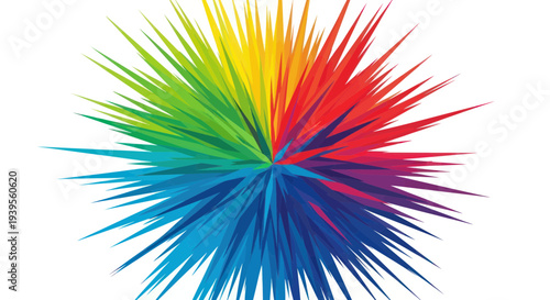 Explosion of Color: Vibrant Rainbow Burst Abstract Design