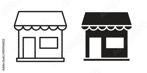 Store icon collection with multiple styles. EPS10