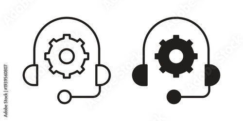 Technical support icon collection with multiple styles. EPS10