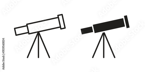 Telescope icon collection with multiple styles. EPS10