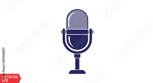 Retro Microphone Icon - Vintage Studio Recording Equipment