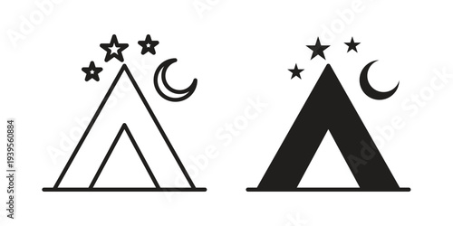 Tent icon collection with multiple styles. EPS10