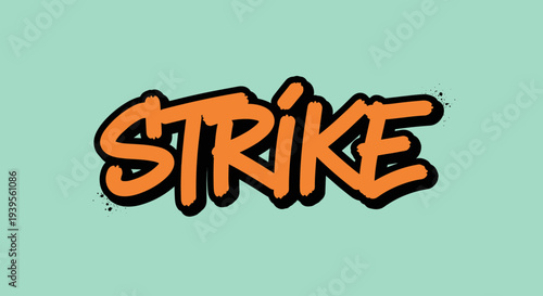 Graffiti Style Orange Strike Text Logo.
