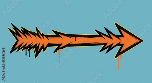 Damaged Orange Arrow with Black Outline.