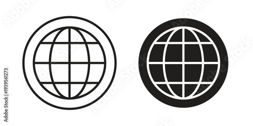 Website globe icon collection with multiple styles. EPS10
