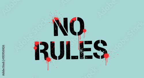 No Rules Text with Pins and Tape.