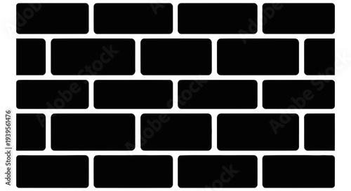 Black brick wall texture with white grout lines creating a seamless pattern