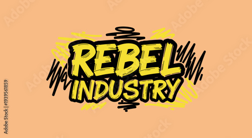 Rebel Industry Graffiti Style Text Logo.