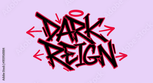 Dark Reign Graffiti Style Text Logo Design.