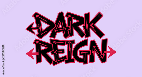 Dark Reign Text Logo Design Element.