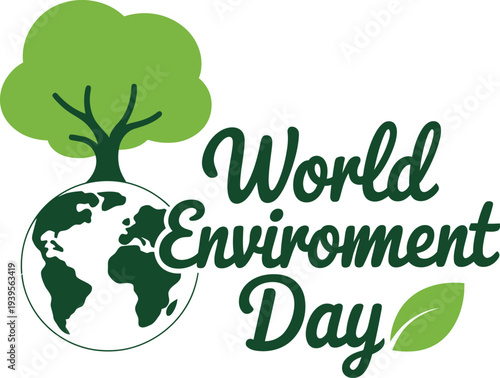 World environment day concept, save earth, tree on planet, leaf, ecology, green day, conservation