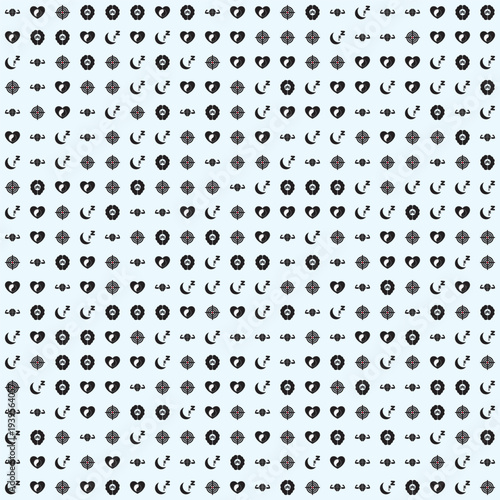 Flat Wellness Icon Seamless Pattern Featuring Meditation Sleep Target Heart and Brain Symbols for Mental Health Lifestyle Background
