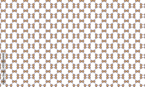 Modern Molecular Structure Inspired Floral Hexagonal Seamless Pattern for Textile, Wallpaper, and Surface Design