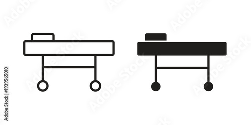 Stretcher icon in a simple, black and white style.