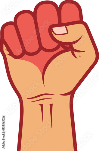 Raised fist symbolizing protest and solidarity in a powerful gesture
