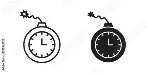 Time bomb icon in a simple, black and white style.