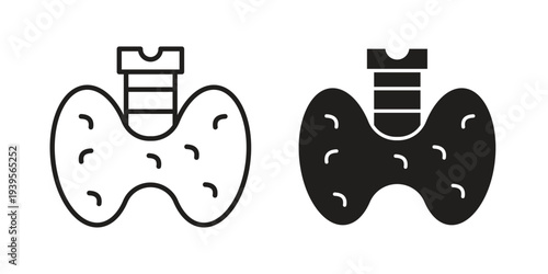 Thyroid gland icon in a simple, black and white style.
