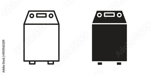 Top load washer icon in a simple, black and white style.