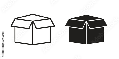 Unpacking icon in a simple, black and white style.
