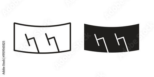 Windscreen icon in a simple, black and white style.