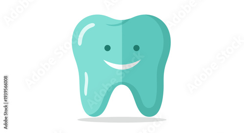 Happy Smiling Tooth Character, Dental Care, Oral Hygiene Concept