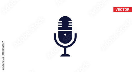 Retro Microphone Icon Vector Graphic