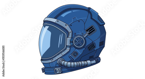Retro Sci-Fi Astronaut Helmet, Pixel Art Style