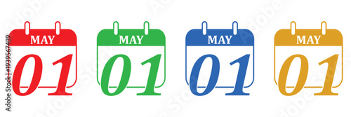 Desktop calendar page icons showing dates, monthly schedule and planning symbols