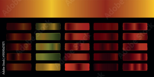 Metallic gradient foil background. most popular gradient. Gold, Pink gold, Silver and Holographic metal vector template