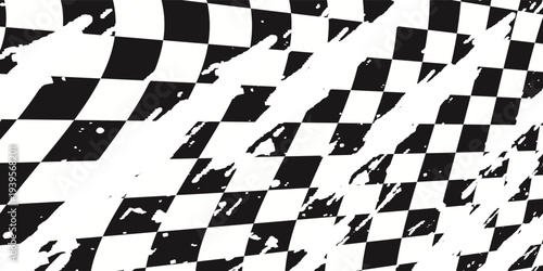 Racing flag grunge design of vector car racing sports, car rally and motocross. eps10
