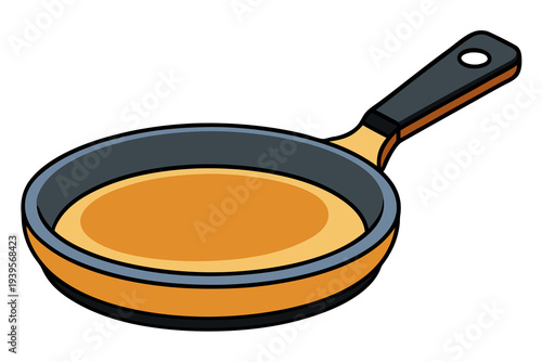 Nonstick frying pan with handle for cooking: durable, easy-to-clean kitchen essential in modern design and sleek finish