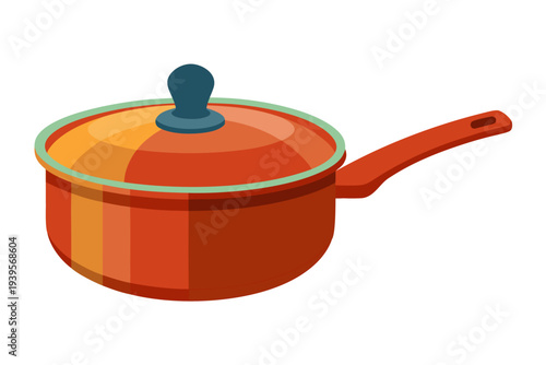 Red cooking pot with lid and handle: modern kitchenware, essential for simmering and boiling, featuring bold colors and durable design.