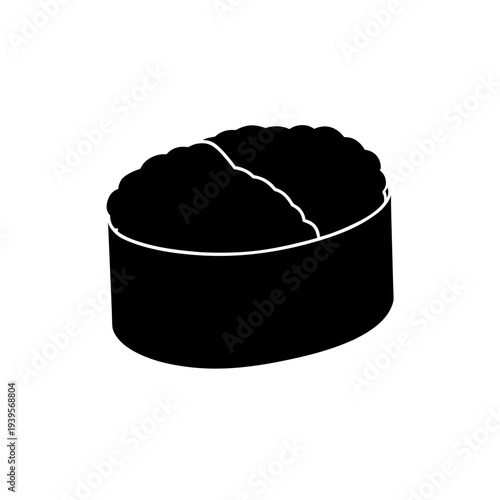 Minimalist black cylindrical object with a diagonal cut-out detail