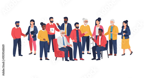 Diverse and Inclusive Community Group Vector Illustration