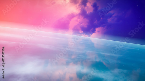 Futuristic Sci-Fi Energy Portal Ring with Rainbow Light Spectrum in Space