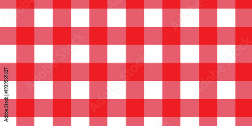 Red and White Plaid Checkered Pattern. Soft red and white plaid pattern with evenly spaced checkered grid, ideal for fabric, wallpaper, baby backgrounds, and feminine design projects.