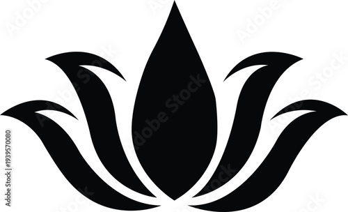 Lotus flower silhouette design representing floral beauty wellness yoga and spa treatments