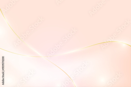  高級感あるピンク　ゴールド曲線グラデーション抽象背景デザイン

