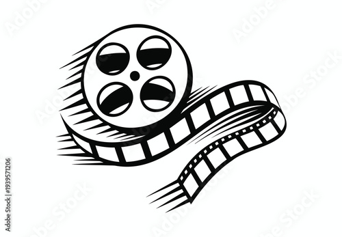 film strip, movie cinema icon,  film reel movie vector art, film strip frame silhouette vector illustration 