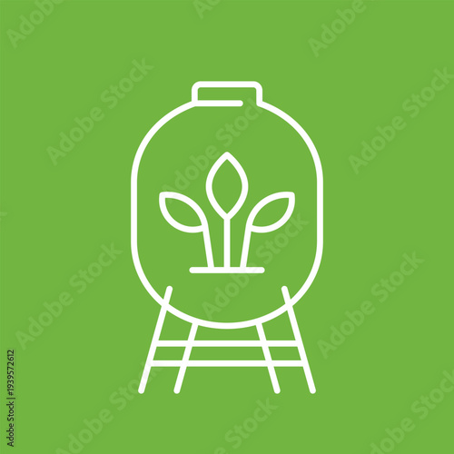 biogas storage icon, industrial gas tank line vector design