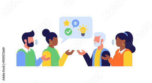 Diverse Team Collaboration: Idea Exchange, Feedback, and Problem Solving Discussion