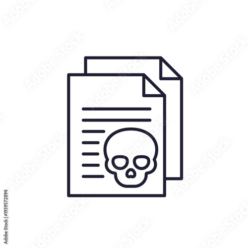 infected files line icon, computer viruses and malware